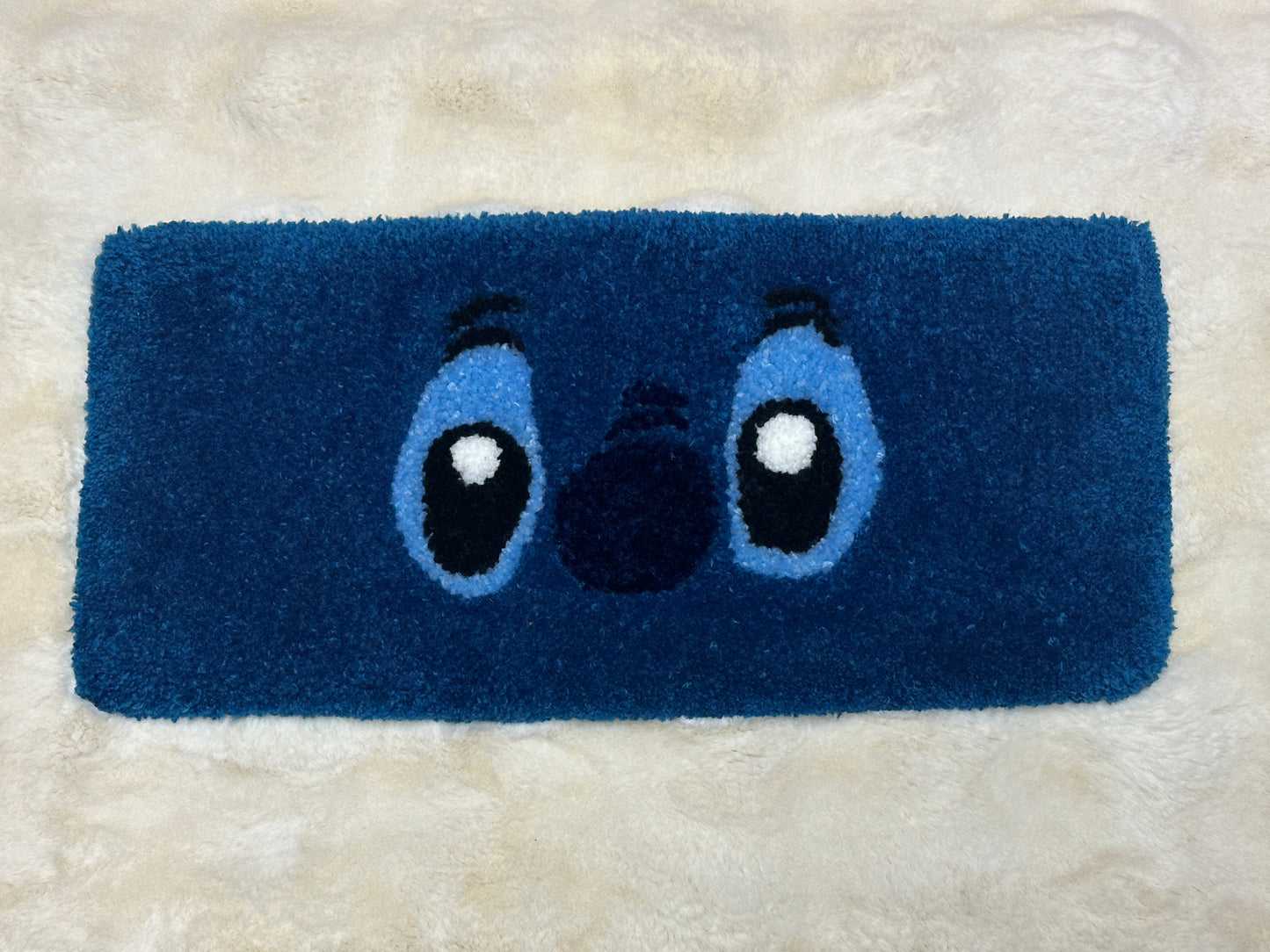 Blue Alien - Handmade Tufted Keyboard Rug