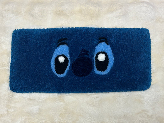 Blue Alien - Handmade Tufted Keyboard Rug