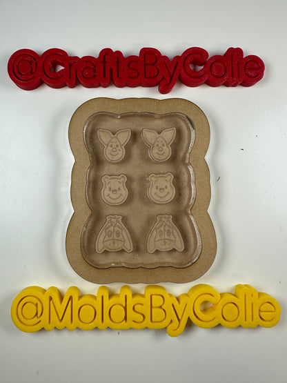 Pooh Studs - Silicone Mold