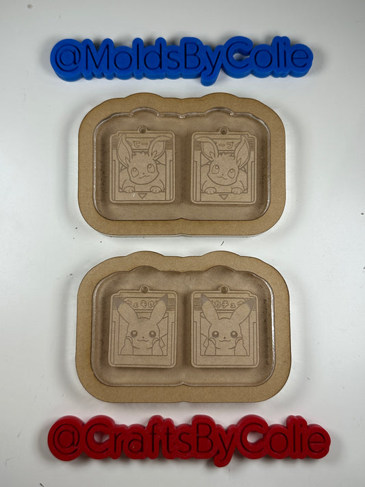 Pikachu & Eevee Dangle Earrings - Silicone Mold
